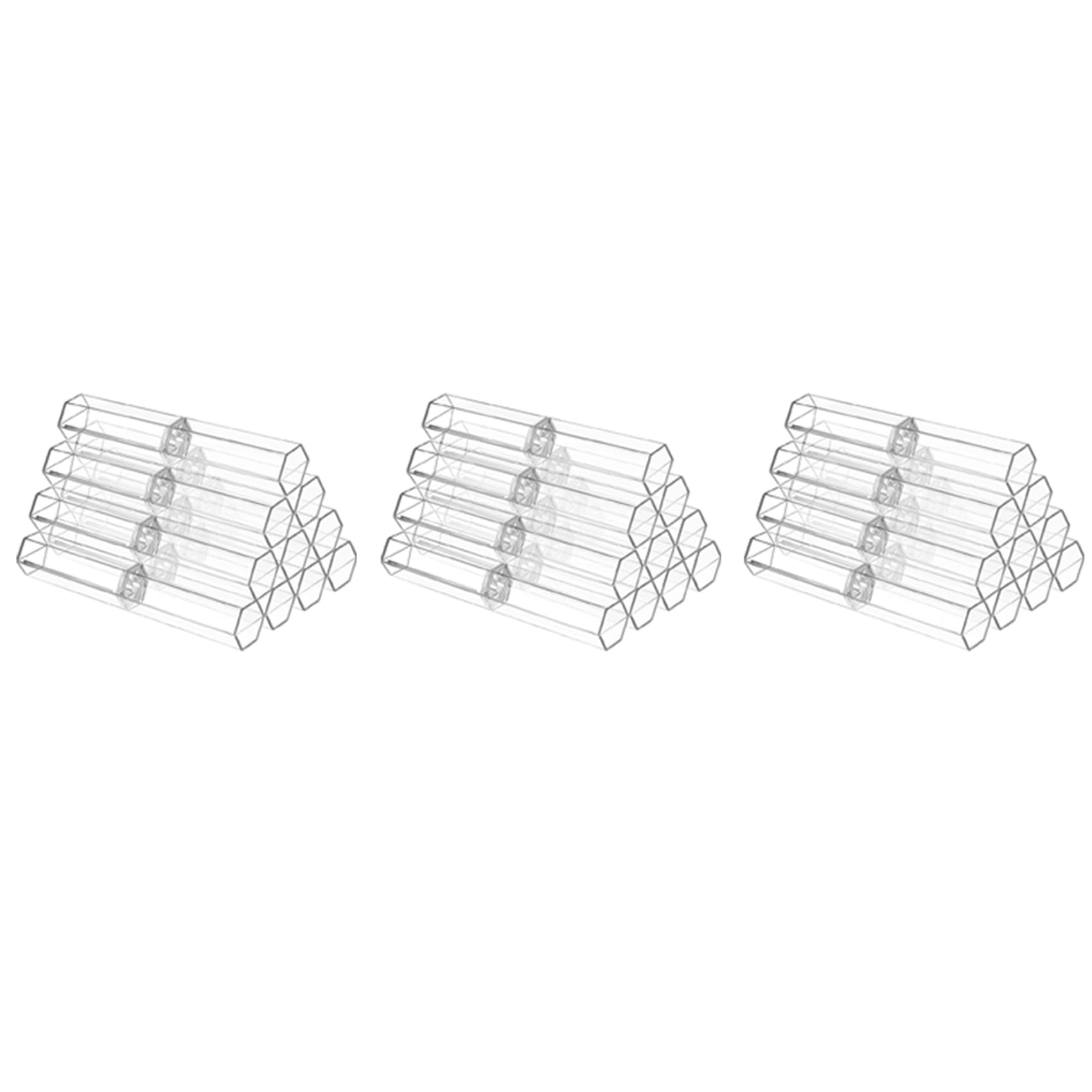Jnchdghwa 30 Pcs Acrylic Pen Boxes Clear Ballpoint Pen Case Pencil Gift Box Pen Storage Container Hexagon Single for School