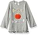 Mud Pie Baby Toddler Girls' Halloween Long Sleeve Tunic, Gray Pumpkin, LG/ 4T-5T