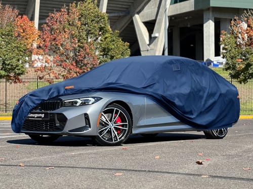 Image of Kaugung Heavy Duty Car Cover Custom Fit BMW 3 Series 330i 328i M3 430i M4 (2001-2025), Waterproof All Weather Resistant Outdoor Sun Rain Dust Snow Protection with Anti-Theft Lock.