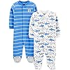 Simple Joys by Carter’s Grenouillère avec Pieds à Boutons Pressions en Coton, Lot de 2