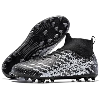 LSIDORYC Soccer Cleats Mens Womens Football Shoes Lightweight No-Tie Lacing Multi Surface Training Ankle Support for Beginners to Advanced Adult Unisex Black Size 10 Men US