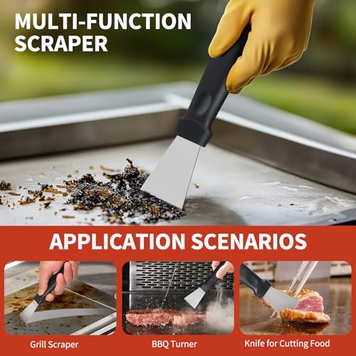 Griddle Stone Grill Brick - Grill Bricks Cleaning Block Barbecue Grill Cleaner Pumice Stone for Blackstone Griddle Accessories Flat Top Brick -3 PCS Grill Cleaning Bricks with Handle