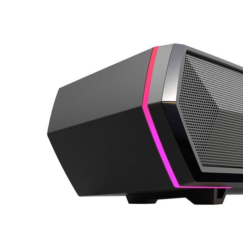 Edifier MG300 - Barra de Sonido compacta para Videojuegos con iluminación RGB, Tarjeta de Sonido integrada y micrófono, Bluetooth 5.3, Color Negro