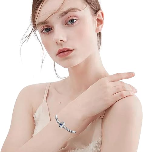 Miniatura 4 de Dijes azules de verano de plata de ley 925 con circonita cúbica para mujeres, pulseras y collares en plata de ley 925, día de la madre