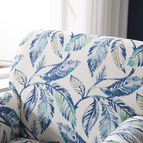 Livingroomaccentchairlinenupholsteredreadingchairwitharmssmallsofachairforloungebedroomcornernookdormbluepattern Urban Country Home Decor Living room accent chair linen upholstered reading chair with arms small sofa chair for lounge bedroom corner nook dorm blue pattern urban country home decor