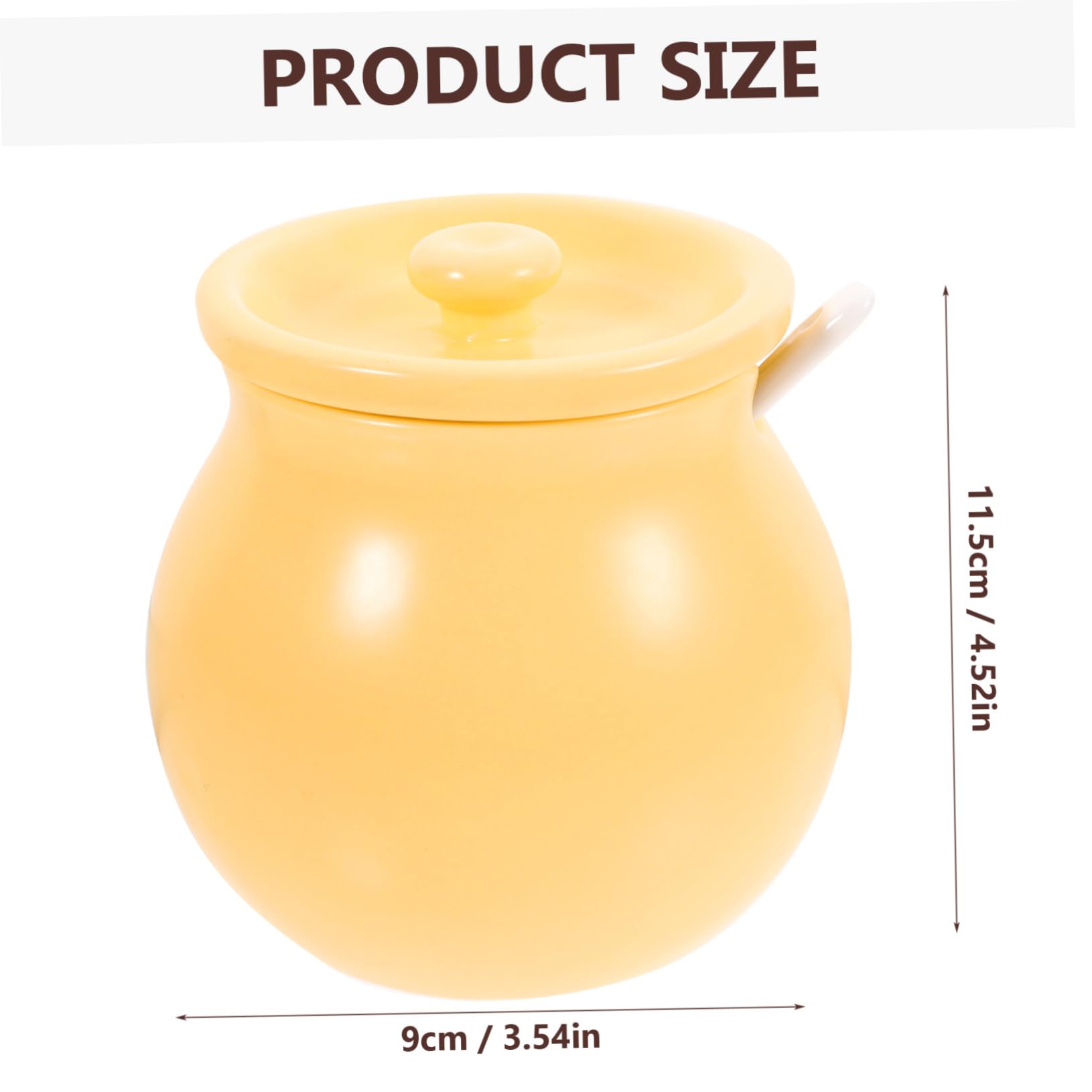 GRIRIW 1 Set Lard Can Sugar Pot with Lid and Spoon Grease Container with Strainer Compact Spice Container Sugar Dispenser Lovely Seasoning Container Adorable Container Jar Yellow Ceramics