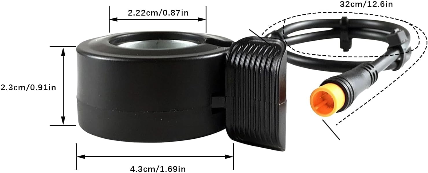 Flylin 2 sztuki gazu na kciuk do roweru elektrycznego, Thumb Throttle, gazu do roweru elektrycznego, prawy/lewy, do 3-pinowego złącza żeńskiego, akcesoria kontrolne, gaz na kciuk z wodoodporną