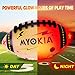 MYOKIA Light Up Football Birthday Gift for Kids & Teens 3-15+,RGB Rechargeable Waterproof Glow in The Dark Ball with Pump & USB Cable, Tri-Color (Red, Green, Blue), Size 6, Outdoor Night Games
