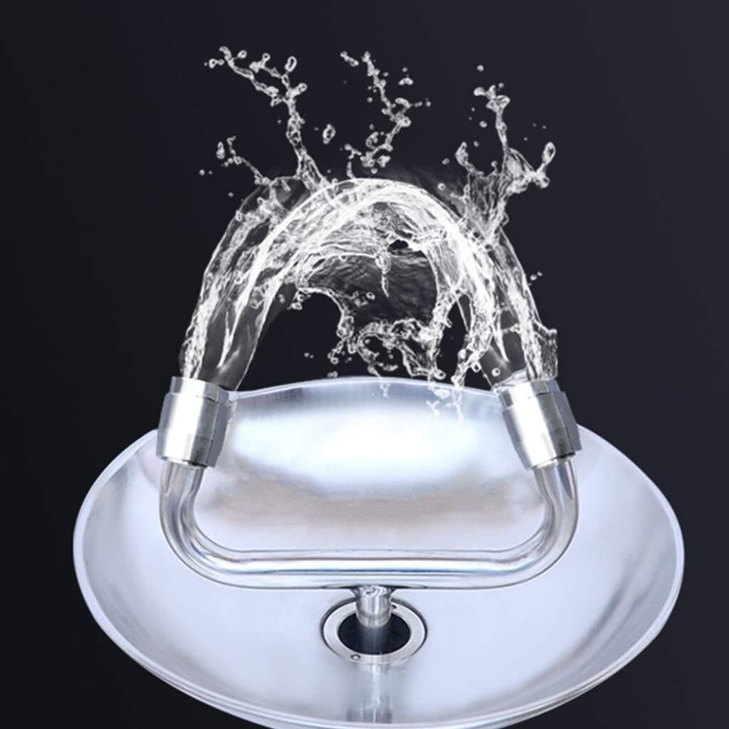 Estación lavaojos de Emergencia, lavaojos Tipo Ducha de Doble Cabezal con Lavabo Facial, solución combinada para el Lavado de Ojos para Seguridad y Primeros Auxilios.