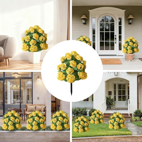 Flores artificiales decorativas de begonia resistentes al sol para exterior 5