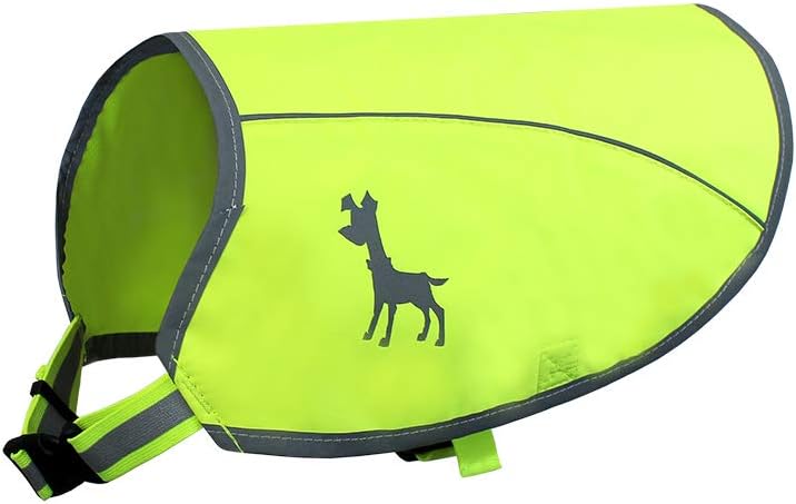 Flexi Alcott Essentials Visibility Dog Vest, Medium, Neon Yellow with Reflective Accents,APL ES MD DV