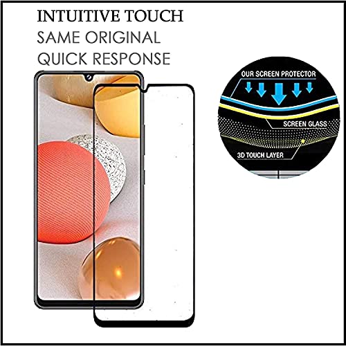 Image of Screen Protector for Samsung Galaxy A42 (5G) | M42 (5G) (Black) Tempered Glass Edge-to-Edge 6D Screen Guard With Installation Kit