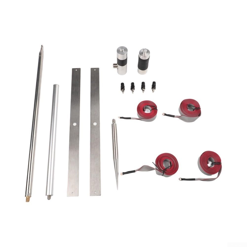 GPTWO-PRO - Antenna portatile a onde corte, 200 W verticale per kit GP con asta telescopica e perno di messa a terra per radio amatoriali all'aperto, argento