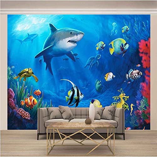 Papier peint canevas 3D requin bleu impression d'art moderne HD - 3