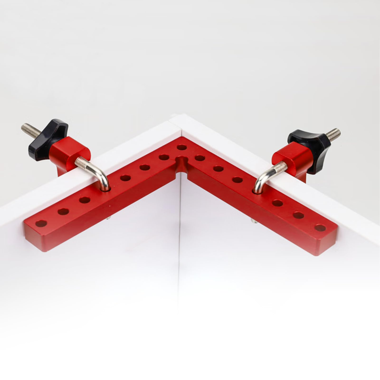 Pince à Angle Droit 90 Degrés, Serre Joint Angle Droit Aluminium 14 X 14 cm Equerre de Positionnemen Serre Cadre Fixation à Angle Outils de Travail du Bois, (Rouge 4 Pack)