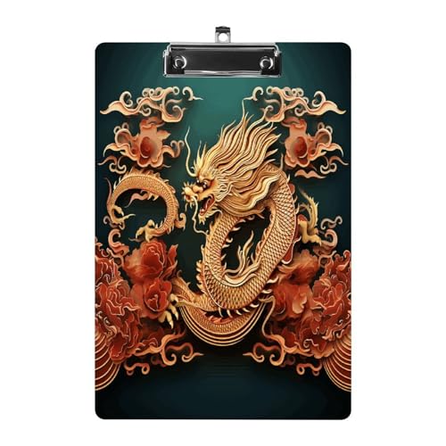 Dragon Chinese�w�i�N���b�v�{�[�h �ڗ����Ȃ��N���b�v�t�� ���Ōy�ʂȃA�N�����N���b�v�{�[�h ���킢���݂艺���N���b�v�{�[�h �W��A4���^�[�T�C�Y�N���b�v�{�[�h 12.5×8.5�C���`