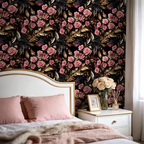 Papier peint noir repositionnable pour rénover un mur sans abîmer