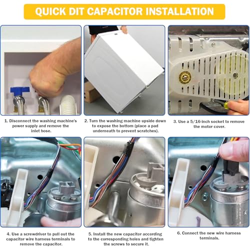 Image of Upgrade W11428524 W11162561 Washing Machine Run Capacitor Compatible with Whirlpool Kenmore Maytag Crosley Amana Replace W10866238 W11175257 AP6981681 PS12745632 EAP12745632