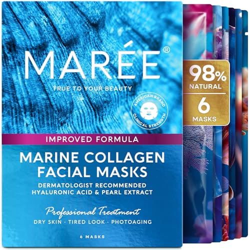 MAREE Collagen Facial Mask with Hyaluronic Acid — Sheet Face Mask...