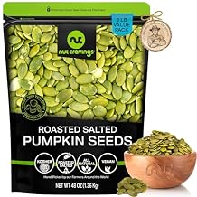 NUT CRAVINGS - Roasted & Salted Pumpkin Seeds, Pepitas, No Shell 48oz - 3 LB Packed Fresh in Resealable Bag - Nut Snack - Food Assortments