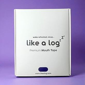 Premium Mouth Tape by Like A Log (Purple) - 30 Pack Sleep Strips for a Better Night's Sleep, Reduced Snoring, Improved Nasal Breathing, Gentle Adhesive, Breathable Fabric, Sleep Aid for Men & Women