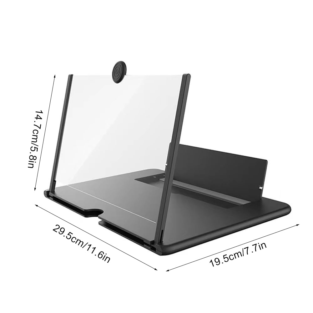 Téléphone Agrandisseur Ecran, Loupe Grossissante pour Téléphone, 3D Amplificateur D'écran, Loupe pour Écran de Téléphone, Compatible avec Tous Les Smartphones, 14 Pouces, Noir
