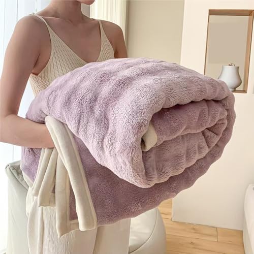 �z�c�J�o�[ �N���XA Doudou �\�t�@�u�����P�b�g�A���؂Ȍ��݂̂���t���[�X�X���[�A�I�t�B�X�ł̒��Q��I�[���V�[�Y���g�p�ɍœK(Taro Purple,120*200cm)