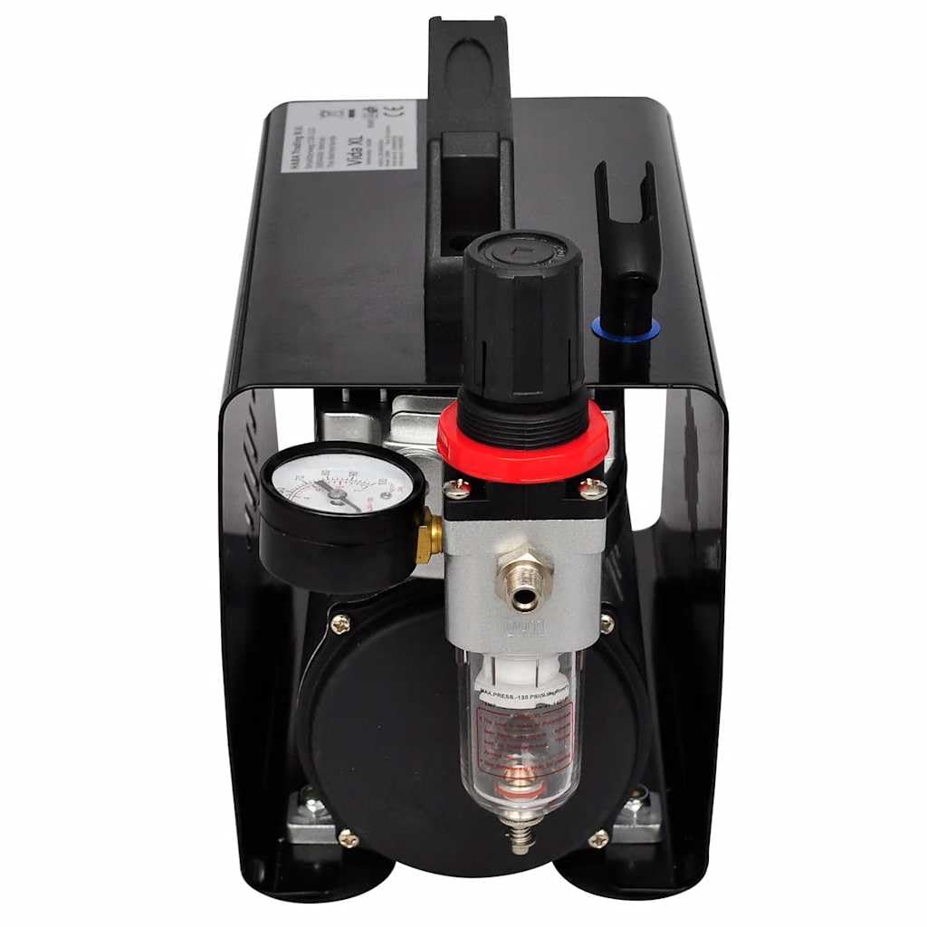 Kit complet aérographe professionnel avec 3 pistolets, mini compresseur à piston sans huile, manomètre, filtre à air, raccord de tuyau 3 compartiments, pot de nettoyage aérographe, support