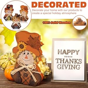 Ferraycle 3 Pcs Thanksgiving Scarecrow Decor Fall Decor Autumn Farmhouse Sign Rustic Tiered Tray Decorations Table Centerpieces Standing Wooden Block Sign for Halloween Home Kitchen Ferraycle 3 Pcs Thanksgiving Scarecrow Decor Fall Decor Autumn Farmhouse Sign Rustic Tiered Tray Decorations Table Centerpieces Standing Wooden Block Sign for Halloween Home Kitchen