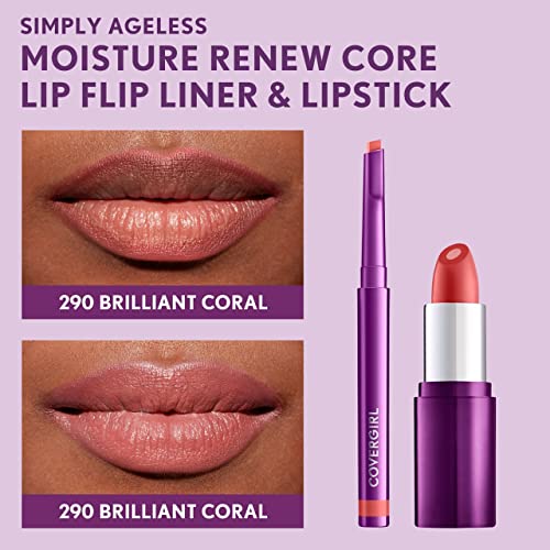 COVERGIRL Simply Ageless Lip Flip Liner, Brilliant Coral, Pack of 1 - image 6
