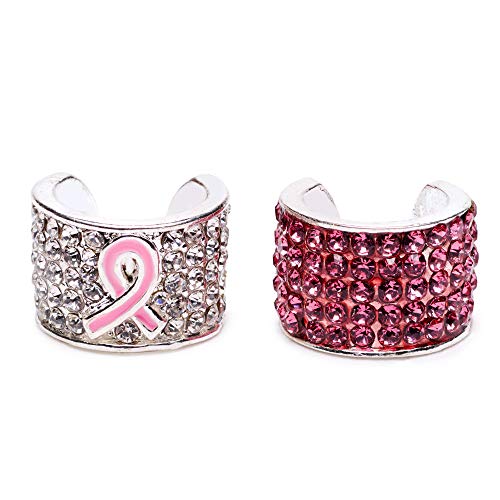 charMED カスタム聴診器チャーム - チャーム2個(ピンクリボン乳がん啓発コンボ) - 看護師 医師 獣医師 技術者 外科医 医療専門家へのギフトに - 0.5インチ リングチャーム