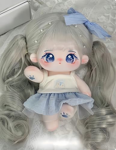 QGYDYH Muñeca de peluche de 20 cm. Muñecas de algodón de anime con esqueleto, muñeca de peluche suave, regalo de cumpleaños (l)