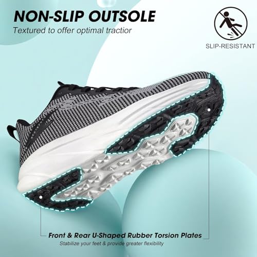 Image of ZOVE Womens Walking Shoes Cushioning Non-Slip Breathable Running Sneakers Tennis Comfortable Athletic Gym Workout Casual Shoes Lightweight Sports Cross Training Fashion Sneakers