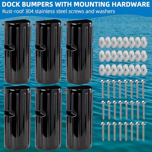 Image of Dock Bumper Fender,Boat Dock Bumpers for Edge or Side,Marine Fender Guard Vertical Protection,Durable Construction,Include Mounting Hardware