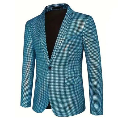 Veste à paillettes homme coupe droite blazer disco réveillon