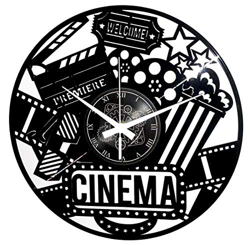 Instant Karma Clocks | Horloge Murale Cinéma avec Caméra, Clap et Bobine de Film | Mouvement à Quartz Silencieux | Idée Cadeau pour Salon, Chambre ou...