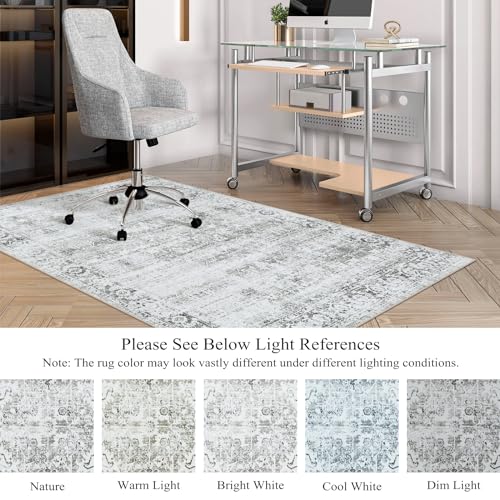 Anidaroel Chair Mat for Hardwood Floor, 63\"x51\" Large Floor Protector Mat, Office Rugs for Rolling Chairs, Easy Glide Desk Chair Mat for Hard Floors, Low Pile Carpet Rug for Work&Home - Thumbnail 7