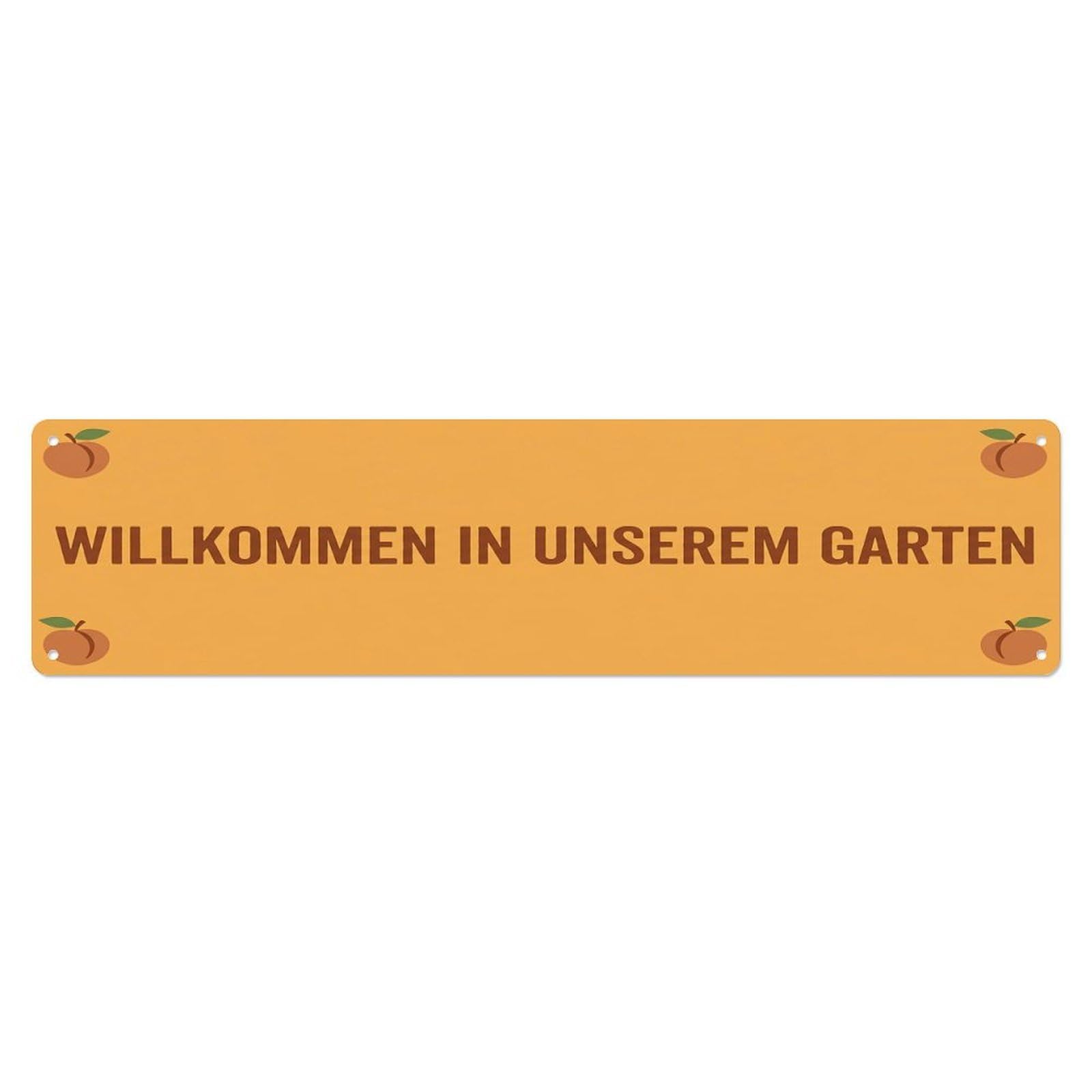 Vintage Welcome to Our Garden Apricot Metal Tin Sign