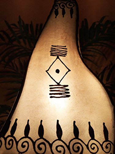 Orientalische Tischlampe Zeliha 42cm Lederlampe Hennalampe Lampe | Marokkanische kleine Tischlampen aus Metall… – Bild 5