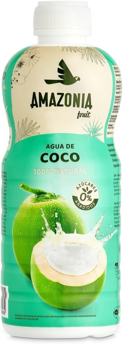 Tesoro Natural Agua de Coco 100% Pura Pack 12 x 1L, Bebida Hidratante Sin Azúcar