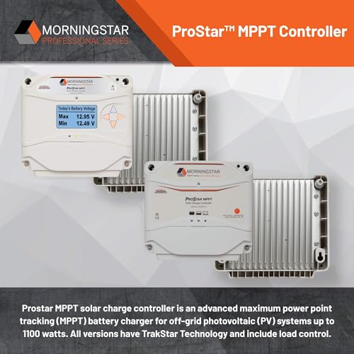 Image of Morningstar ProStar 40A MPPT Solar Charge Controller w / Built-in Meter | Built-in meter, 12V /24V voltage, LA /Lithium batteries, 98% efficiency, lighting control, MODBUS, self-diagnostics