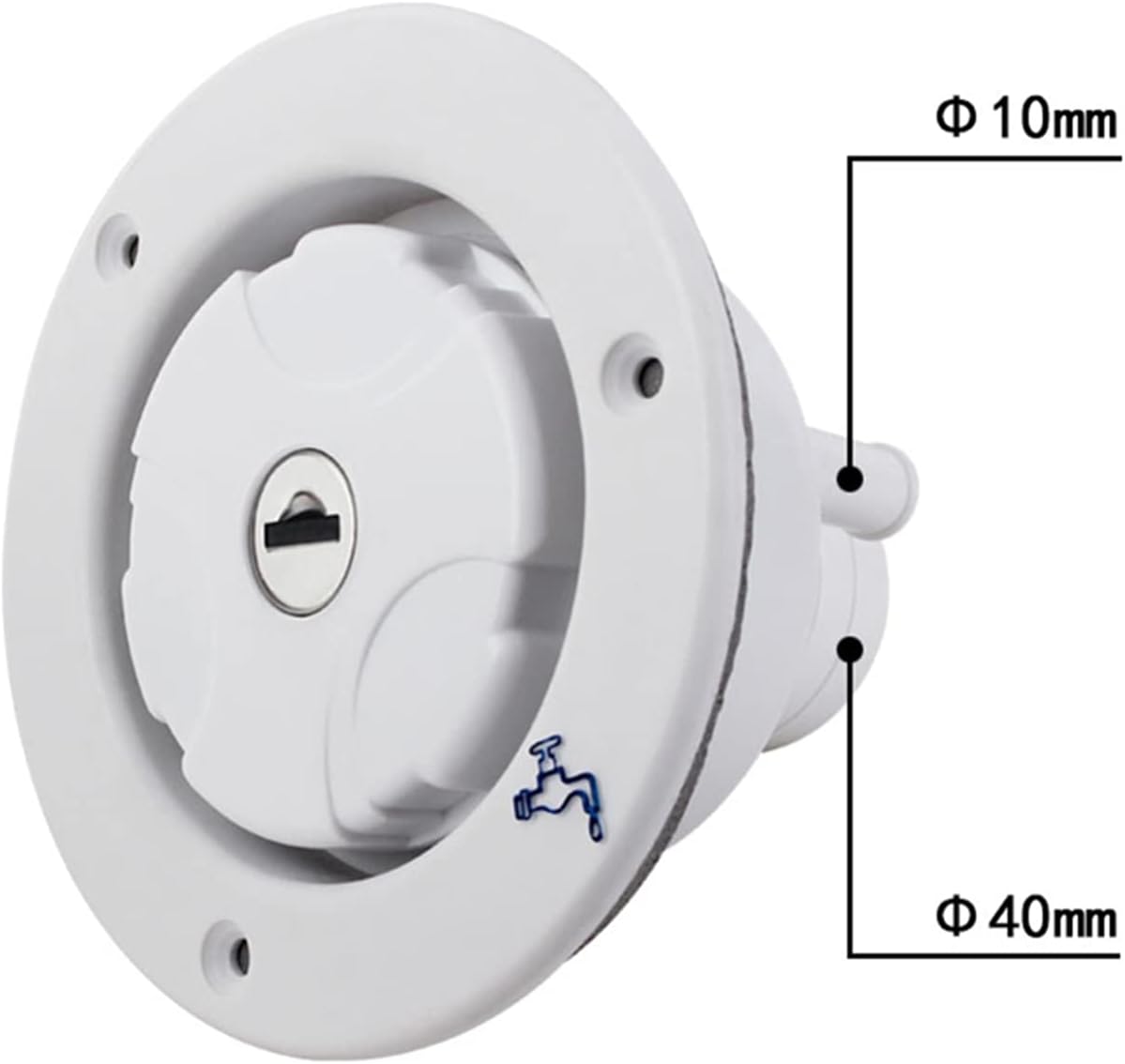 Artemisia RV Parts Filler Neck Compatible with Water Tanks Caravan Plastic Gravity Fresh Water Fill Hatch Inlet Camper Trailer Keys Motorhomes Dark