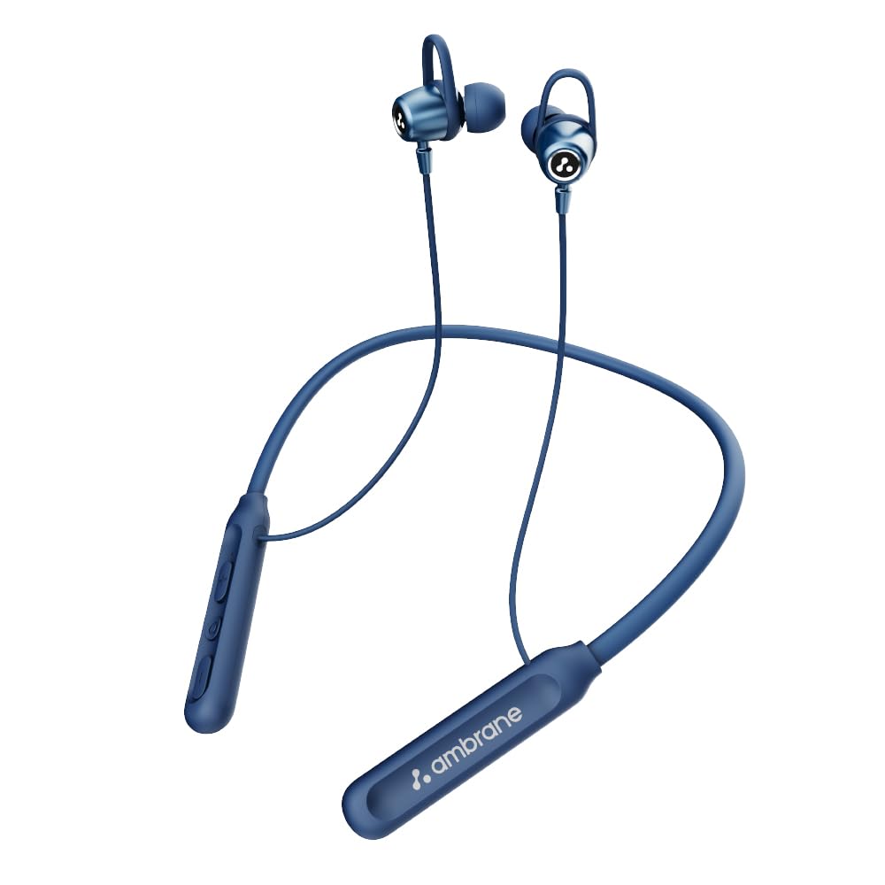 Ambrane Wireless Bluetooth Earphones with Mic, 50Hrs Playback, Hall Switch, 10mm Drivers, Fast Charging, Dual Pairing, Boostedbass Audio Neckband, BT V5.4, Fast Pairing, Gaming Mode (Hitz 30, Blue)-image-32