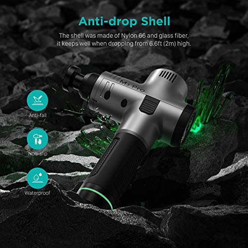 Massage Gun Deep Tissue Percussion Muscle Massager for Pain Relief, Handheld Electric Body Massager Sports Drill Portable Super Quiet Brushless Motor, opove M3 Pro