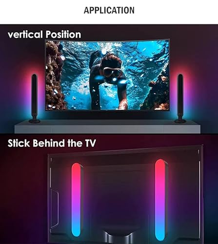 Violent Bull Smart Led Light Bars – 2-Pcs Rgb Ambient Color Changing Lamps – Rainbow Flow, Segment Control, Music Sync, And More – Mood Lighting Tv Backlights + Gaming Room Decor #TOP6