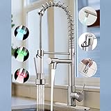 VIDEC Smart Kitchen Faucet, 3 Modes Pull Down Sprayer, LED Temperature Control, Ceramic Valve, 360-D