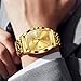 OLEVS Gold Watches for Men Square Face Luxury Water Resistant Mens Watch Stainless Steel Analog Quartz Mens Dress Watches Fashion Rectangle Watch for Men