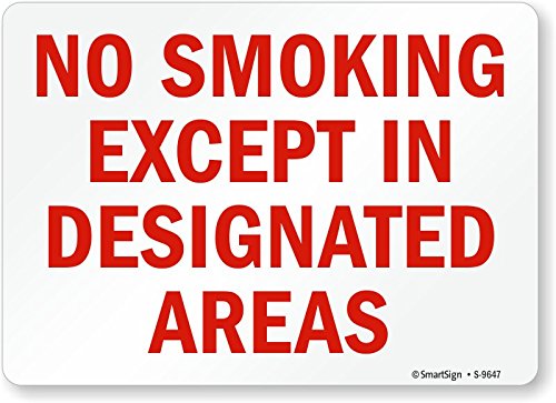 Panneau Smartsign S-9647-PL-14 pour stopper la cigarette hors zone autorisée