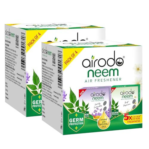 Image of AIRODO Neem Bathroom Air Freshener Assorted Blocks|Mixed Fragrance|45 Days Long Lasting (8 x 72g)