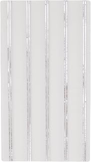 Bonjour Fete Silver Stripe Guest Towel Paper Party Napkins| Anniversary, Birthday, Milestone, 40th, 50th, New Years Eve, Robot, Baby shower, wedding shower| 20 ct
